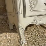 Louis XV style chest of drawers in patinated cherry wood and raw wood top