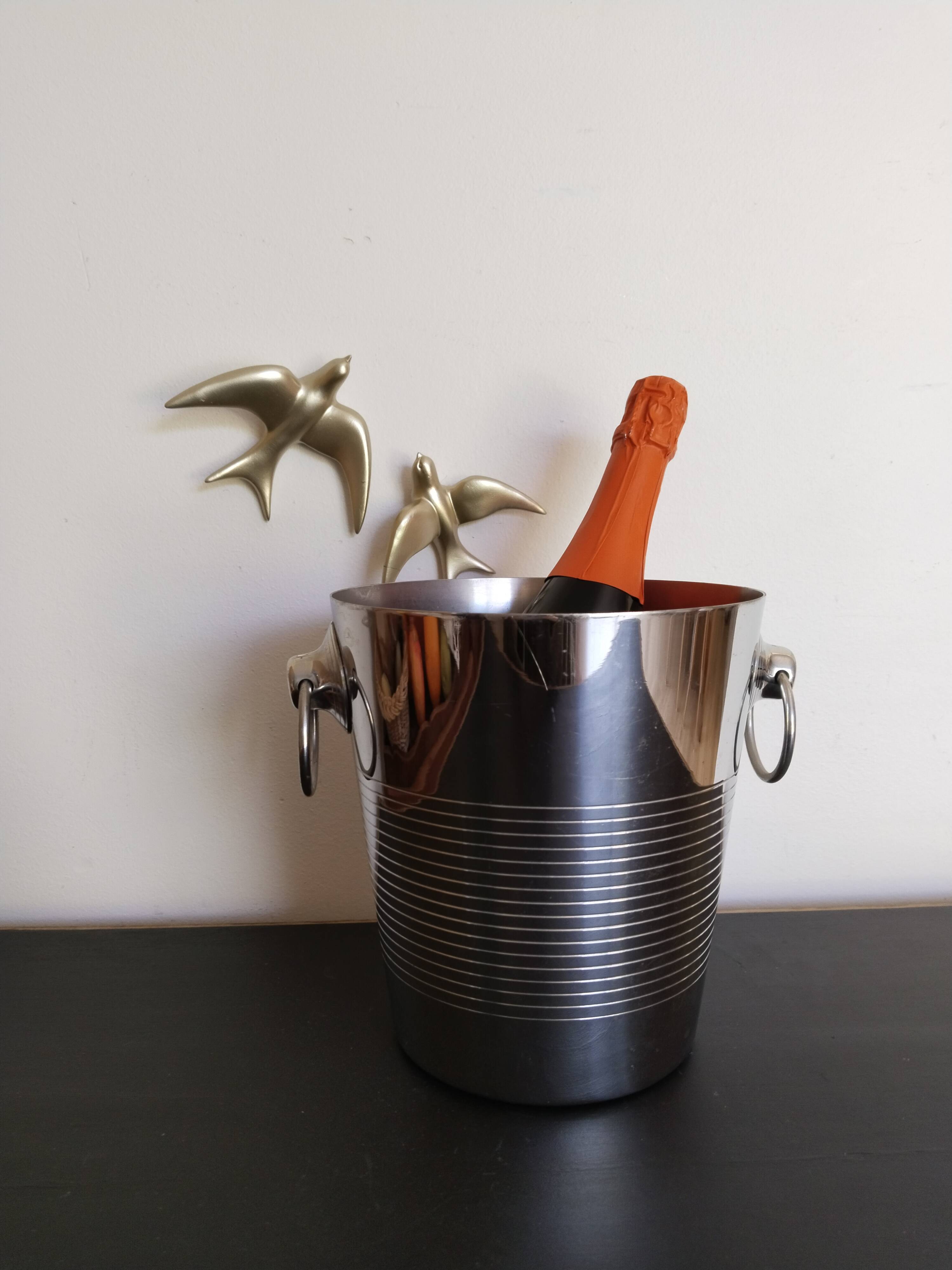Stainless steel Champagne bucket Létang Rémy, ice bucket, cooler