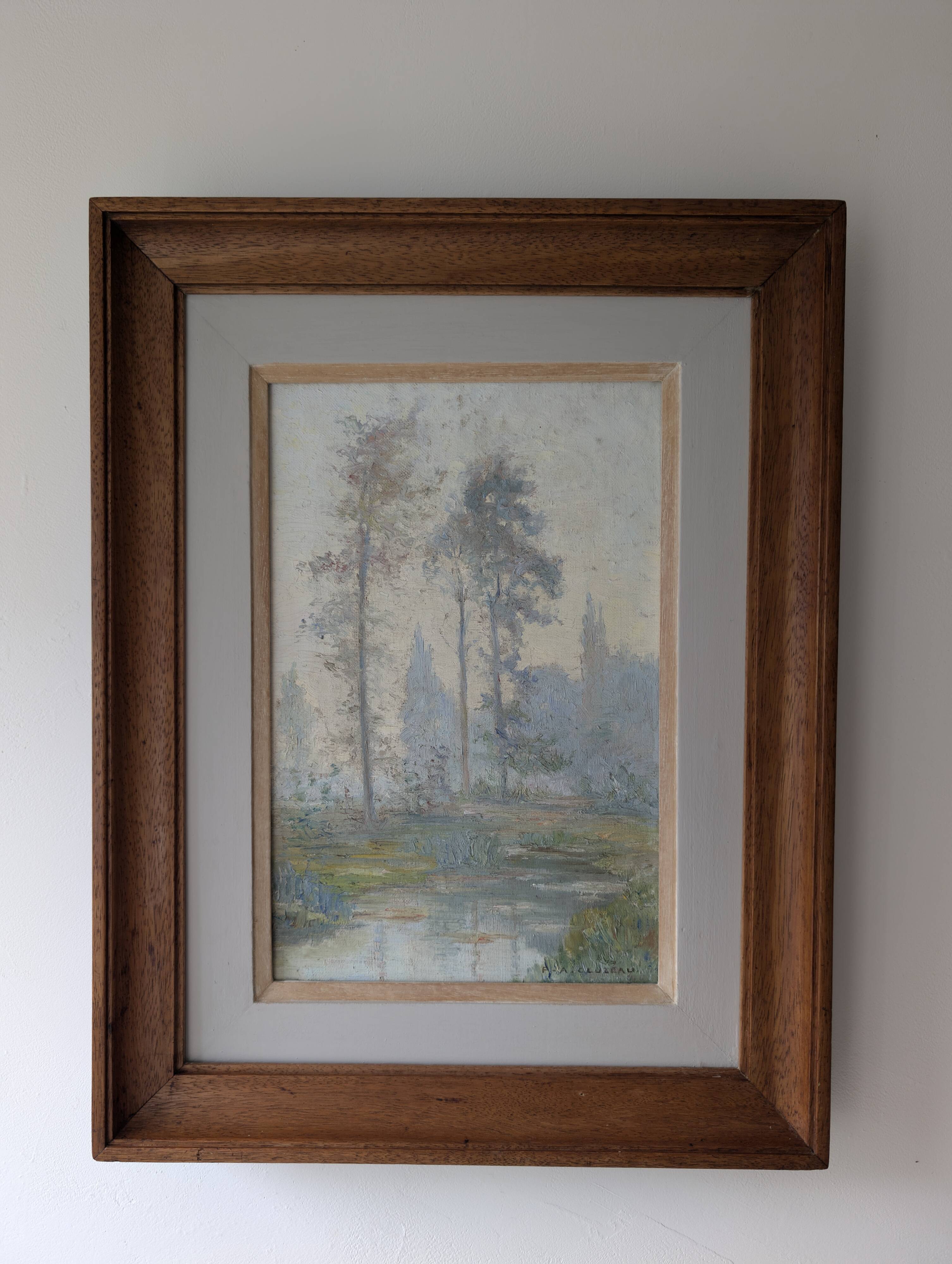 Misty landscape painting