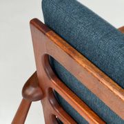Mid-century teak armchair easy chair reupholstered 60s vintage