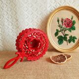 iron candle holder vintage red cellar rat