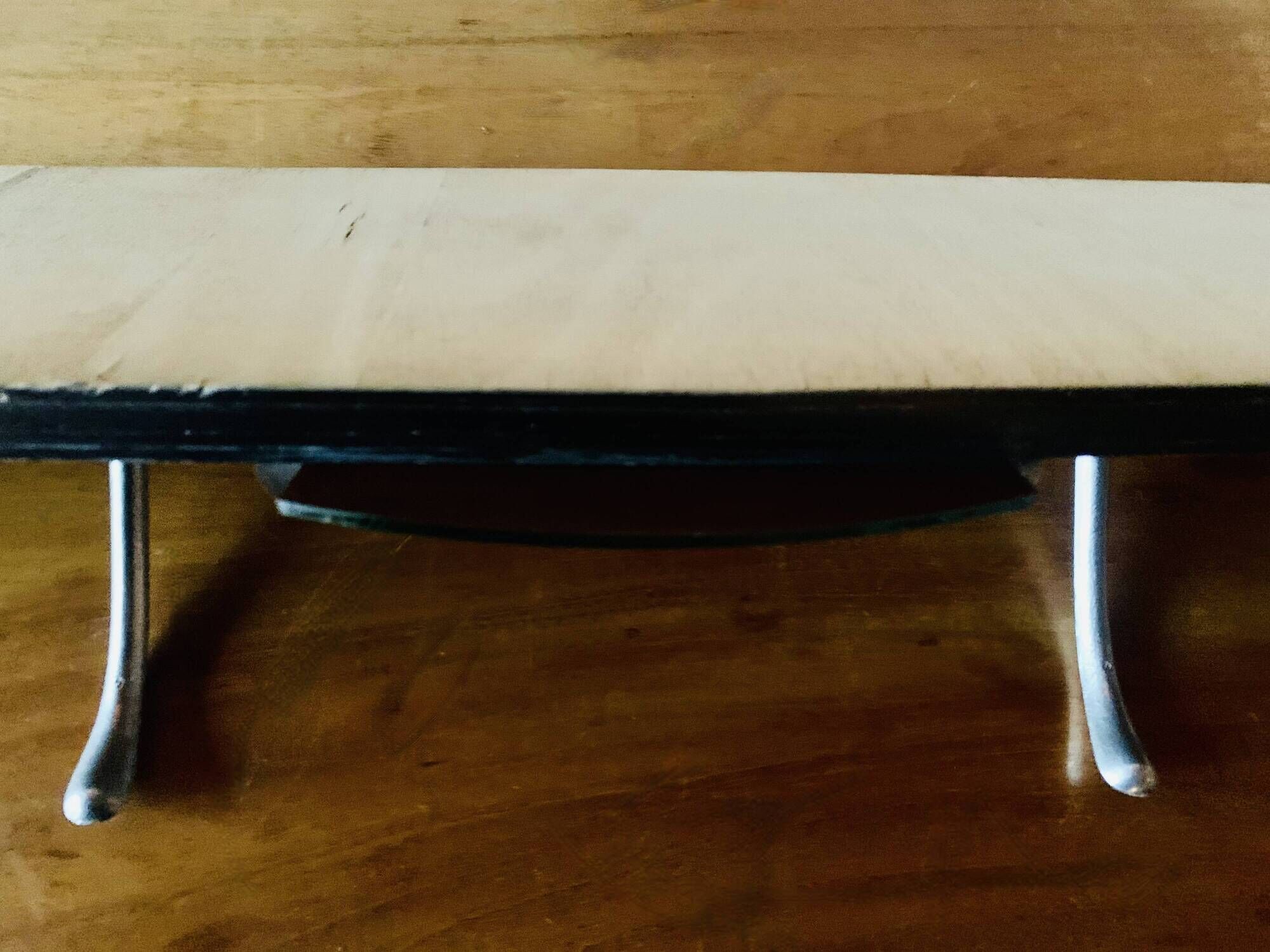 Wooden wall coat rack with vintage mirror - 6 hooks