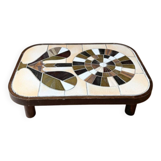 Table basse Roger Capron, « Fleur » Vallauris, France, 1970
