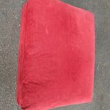 Large burgundy velvet pouf