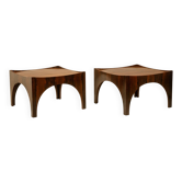 Paire de bouts de canapé ou tables basses en palissandre. Années 1970