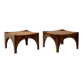 Pair of side tables or coffee tables in rosewood. 1970s.