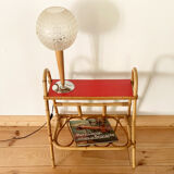 Vintage rattan end table