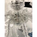 Lustre en verre transparent de style Murano