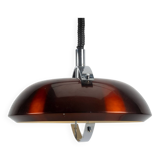 Red Metallic and Chrome 70s Pendant Lamp