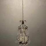 Vintage italian light pendant with murano glass drops