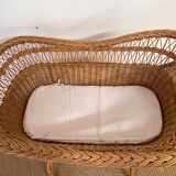 Rattan cradle on wheels