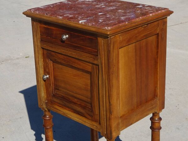 Ancien chevet en noyer et marbre, Louis XVI