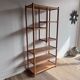 70's vintage bamboo rattan display bookshelf
