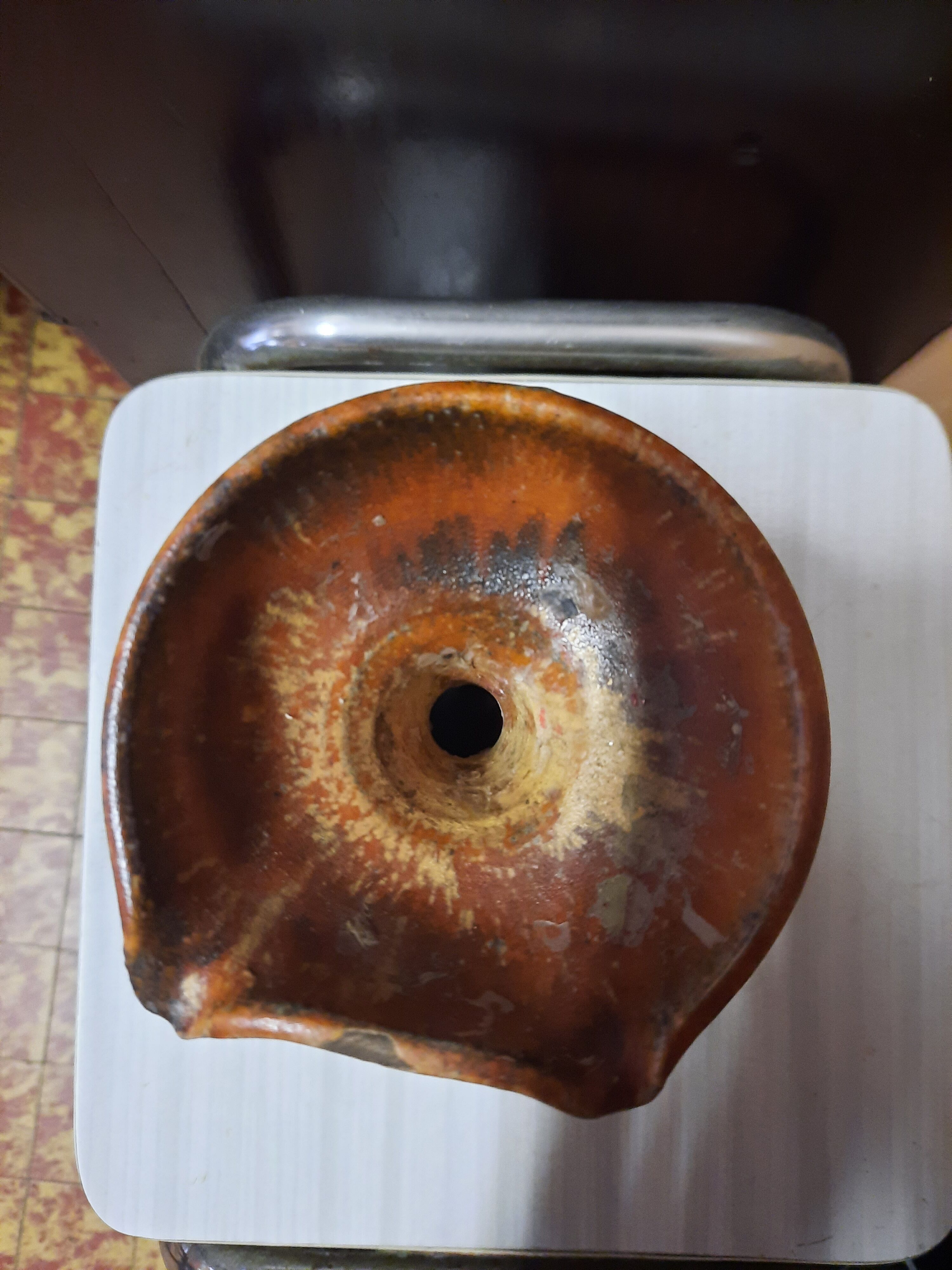 Vintage stoneware candle holder