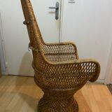 Vintage rattan armchair – High back – 1970s