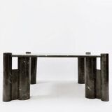 Mid-century modern Black marble square coffee table - 1970s