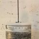 Vintage French 1960s modernist Arlus opaline pendant light, Paris Bordeaux