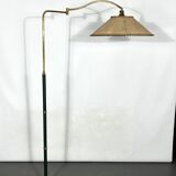 Arredoluce Monza, vintage brass and leather floor lamp. 40s