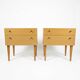 Pair of Scandinavian oak bedside tables from the 1960s.