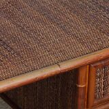 Vintage wicker, bamboo and brass desk by Dal Vera, 1970s