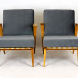 2 fauteuils en bois courbé du milieu du siècle de drevozpracujici druzstvo, 1962, ensemble de 2