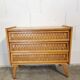 Commode vintage en bois et rotin