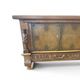 Mechelen Spanish sculptured sideboard / leather covered panels with decorated nails / 1960s
