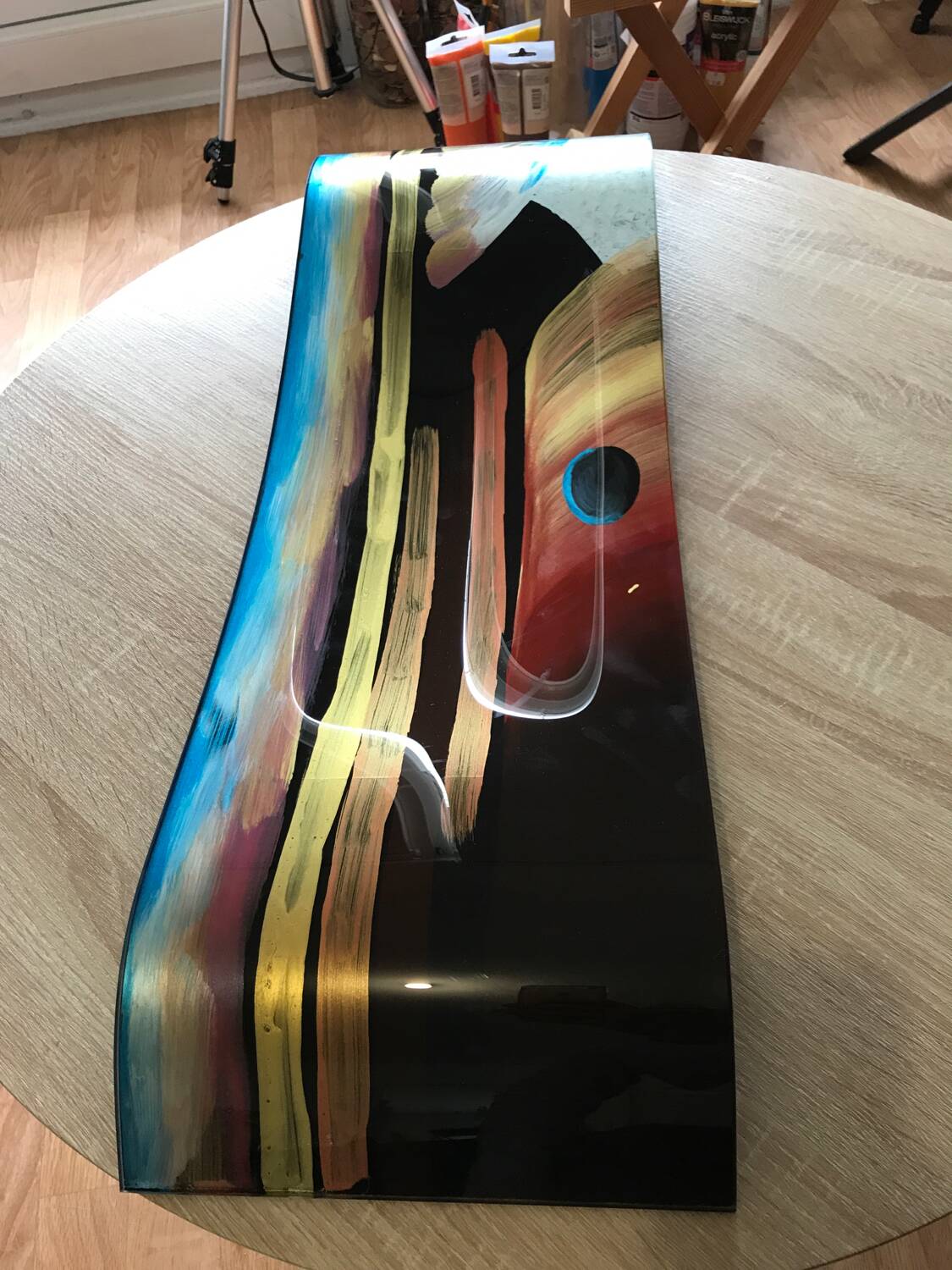 Art deco multicolored glass tray