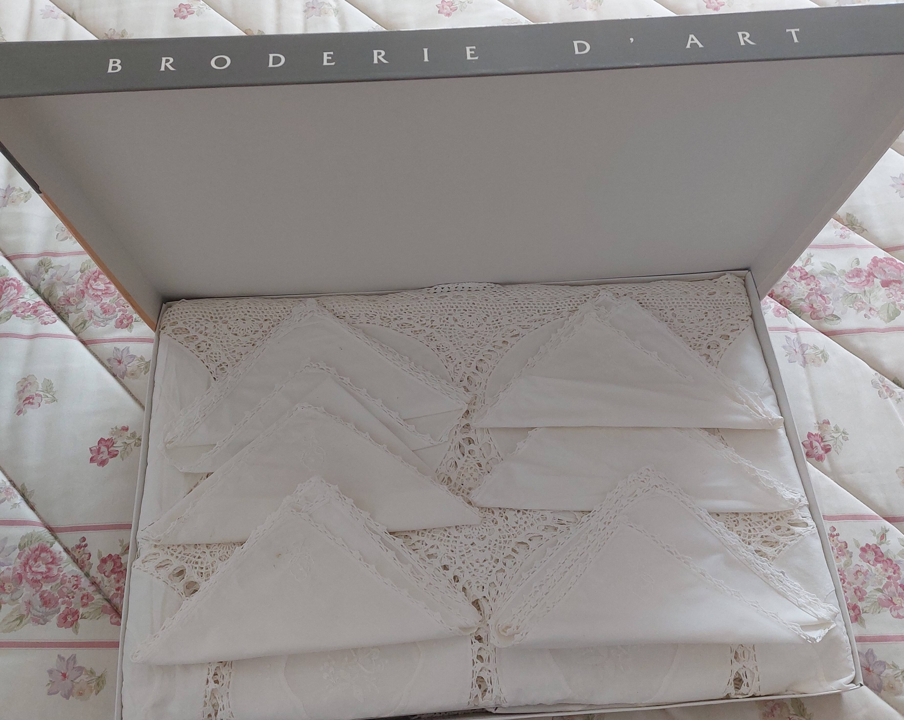 Hand-embroidered tablecloth