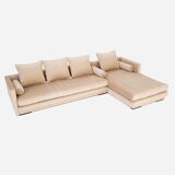Canapé d'angle kopenhaga en velours beige, design scandinave