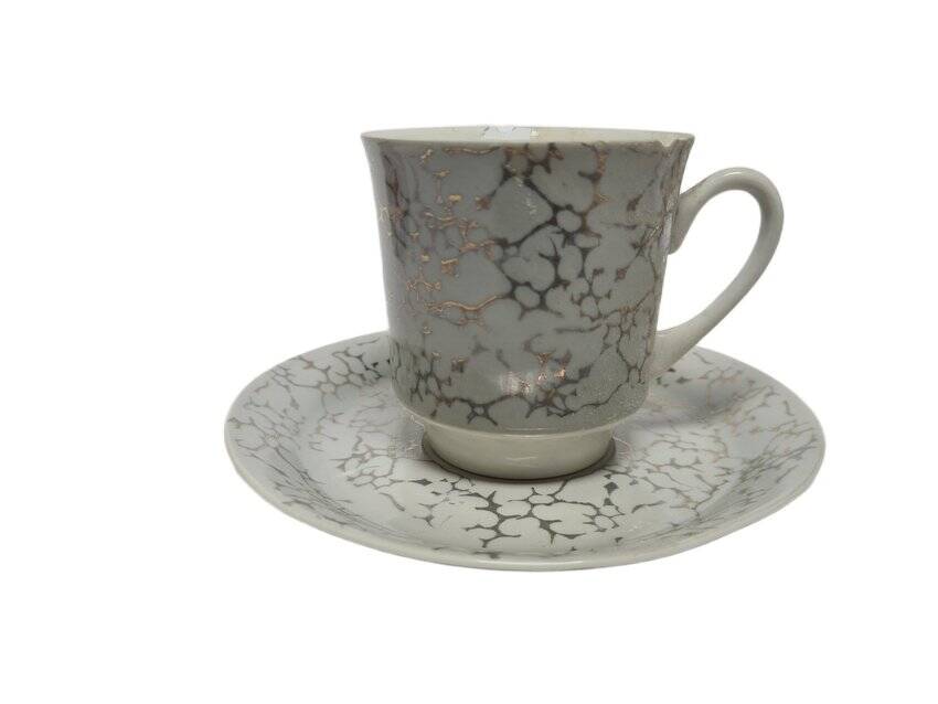 Vintage Polish cup and saucer from Wałbrzych Pottery, 1970s, set of 2