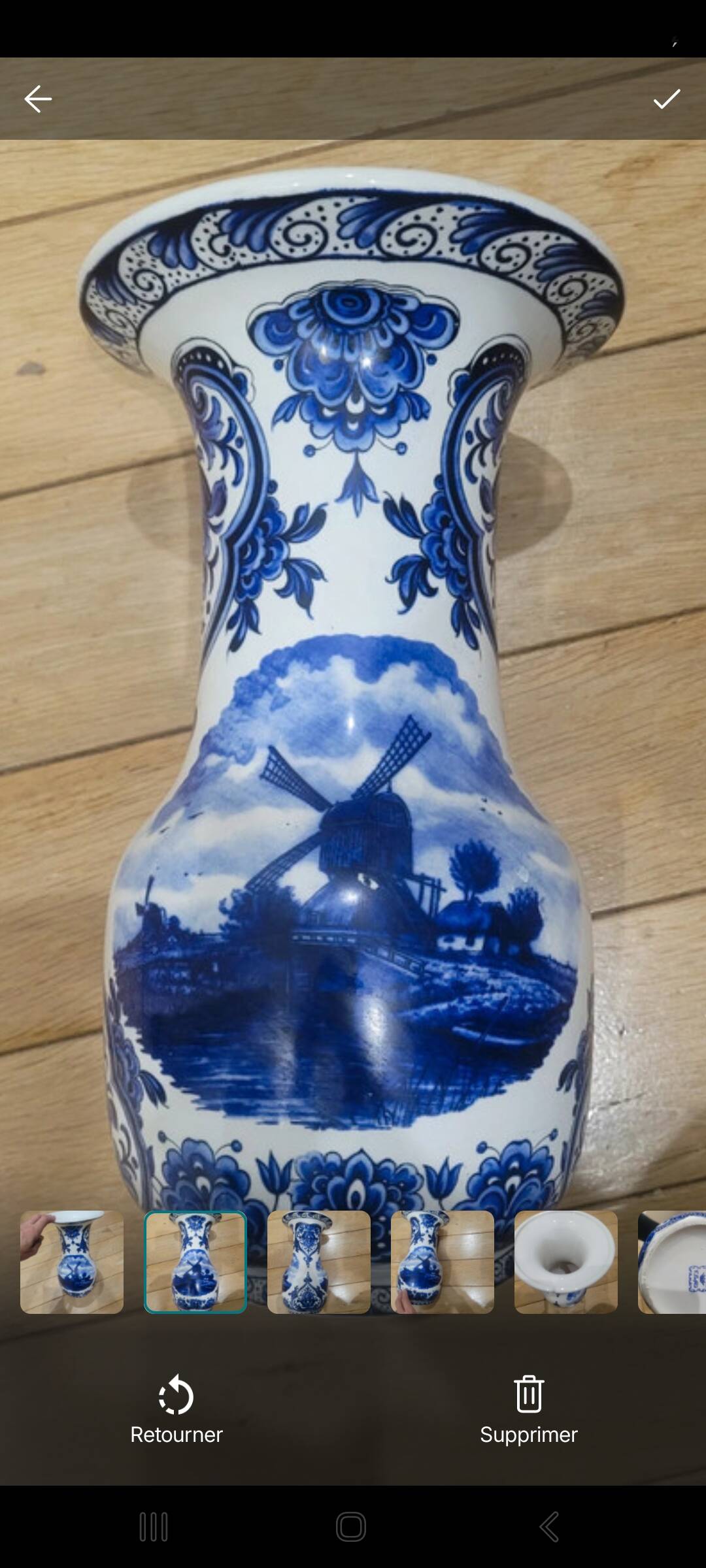 Perfect 30cm Dutch Delft porcelain vase