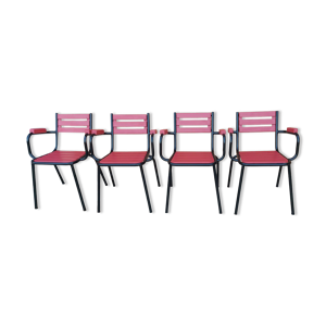 Suite de 4 fauteuils de jardin