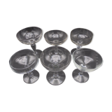 Lot 6 cups champagne mismatched