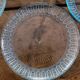 6 molded glass plates – 5 bluish, 1 aqua green