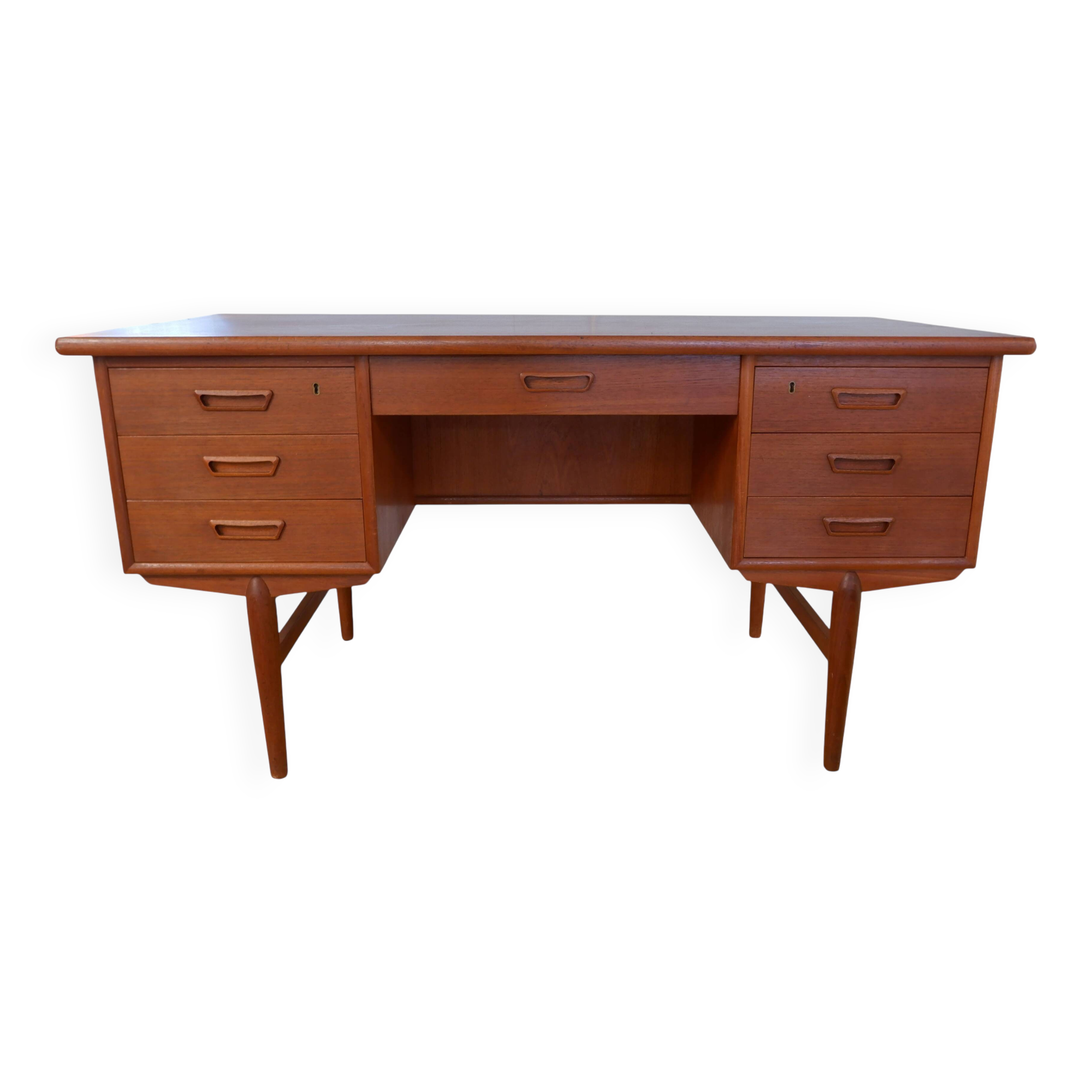 Danish teak writing desk,double-sided 1960s