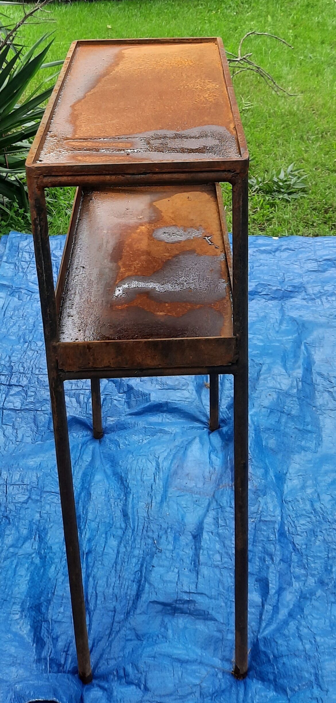 Pair of metal consoles