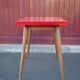 Vintage bistro table wooden table and red formica feet compass, kitchen, countryside
