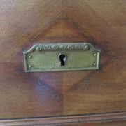Louis Philippe style chest of drawers with 4 drawers in solid walnut and marble, 1900-1950.