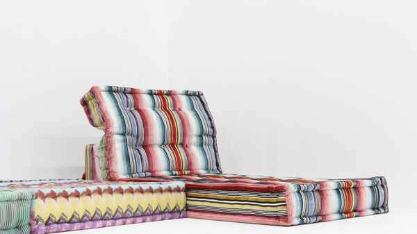 Canapé modulaire Mah Jong Roche Bobois en tissu Missoni conçu par Hans Hopfer.
