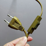 Vintage table lamp, glazed stoneware, perforated "Building" signed.