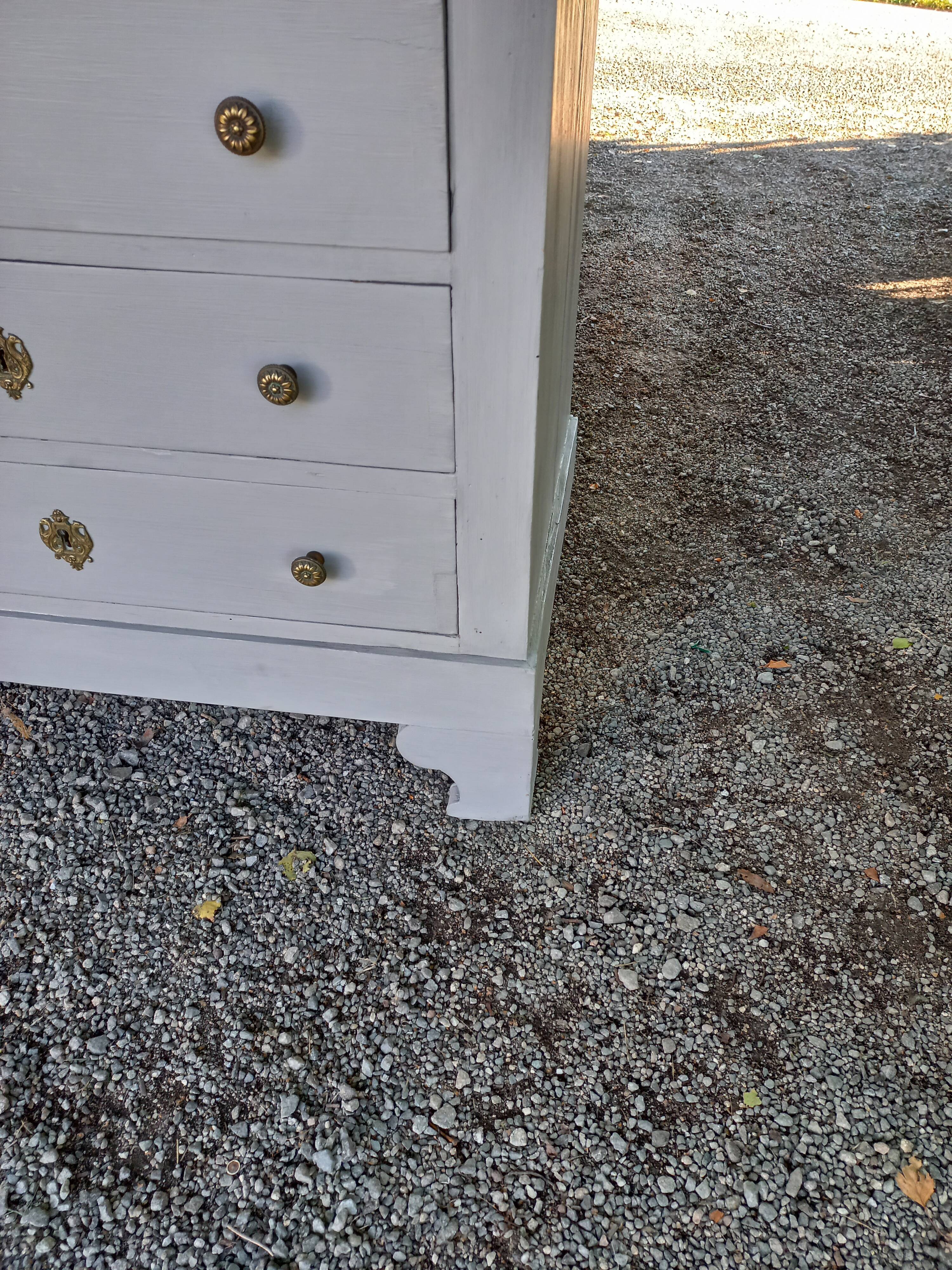 Chest of drawers late nineteenth century patinated gray