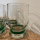 6 verres à eau soda avec bague liseret vert