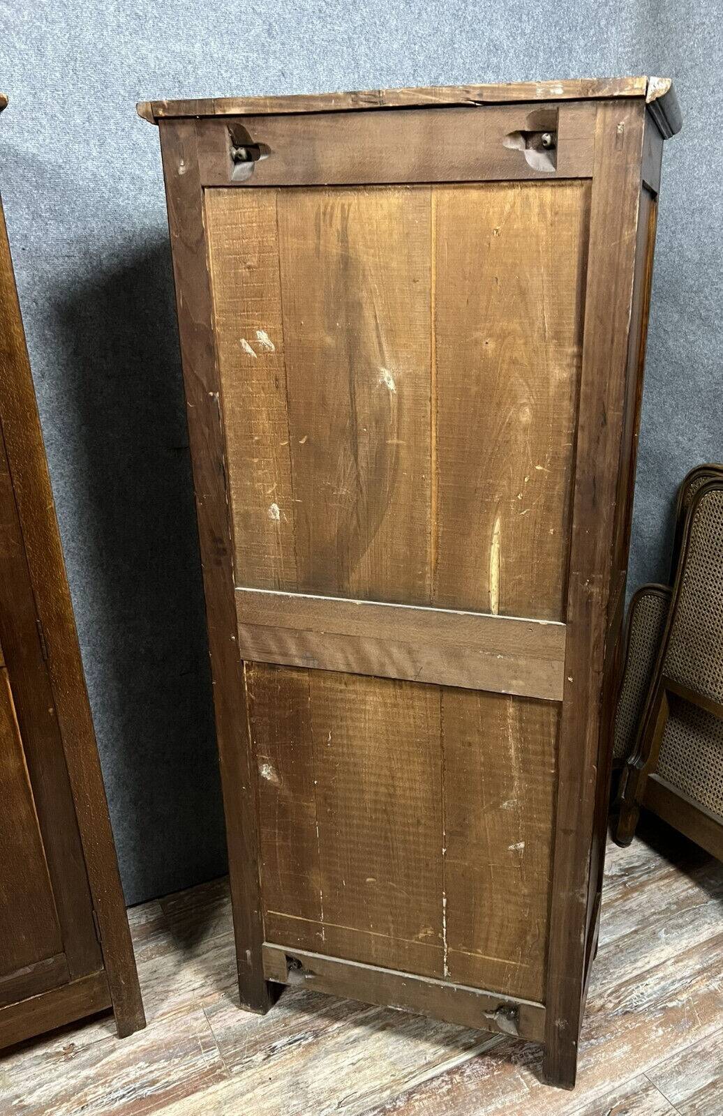 Pair of late 19th century bonnetières in stained beech circa 1880
