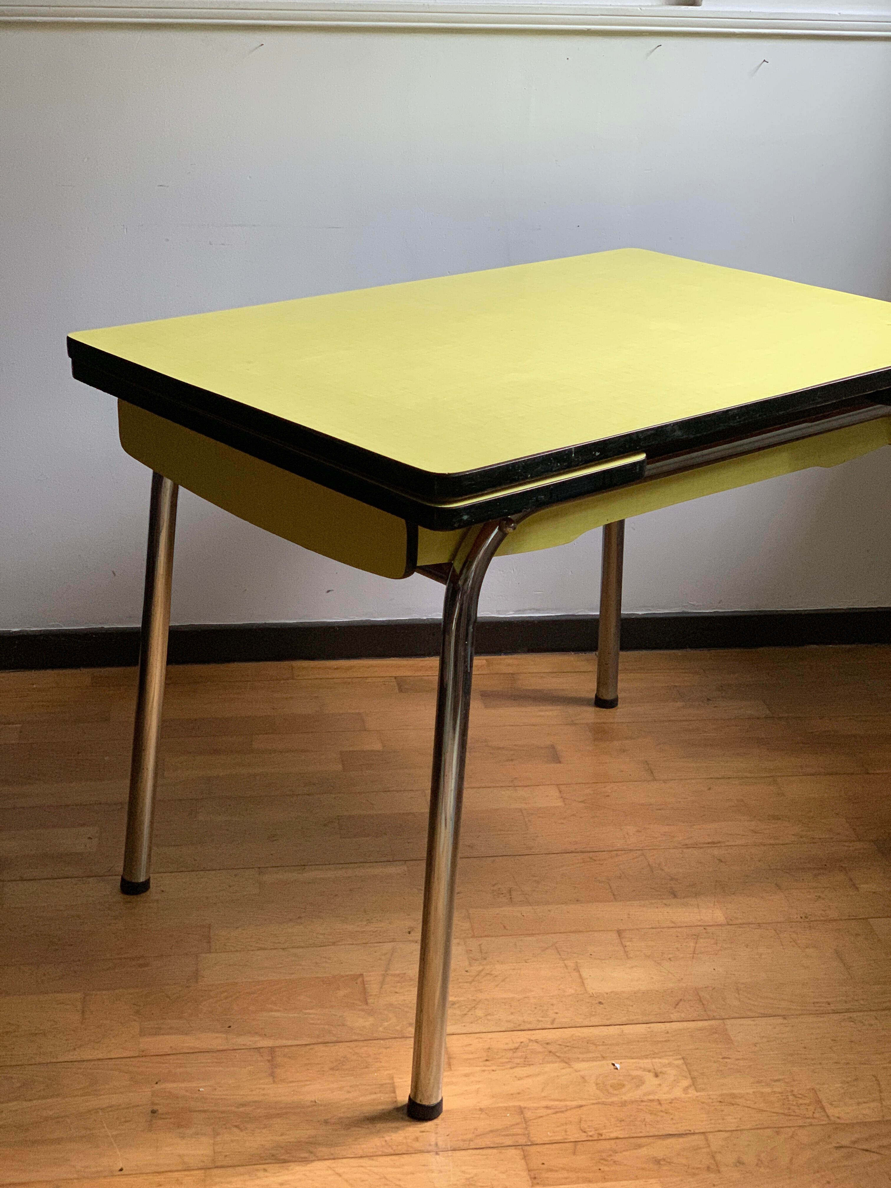 Yellow formica table