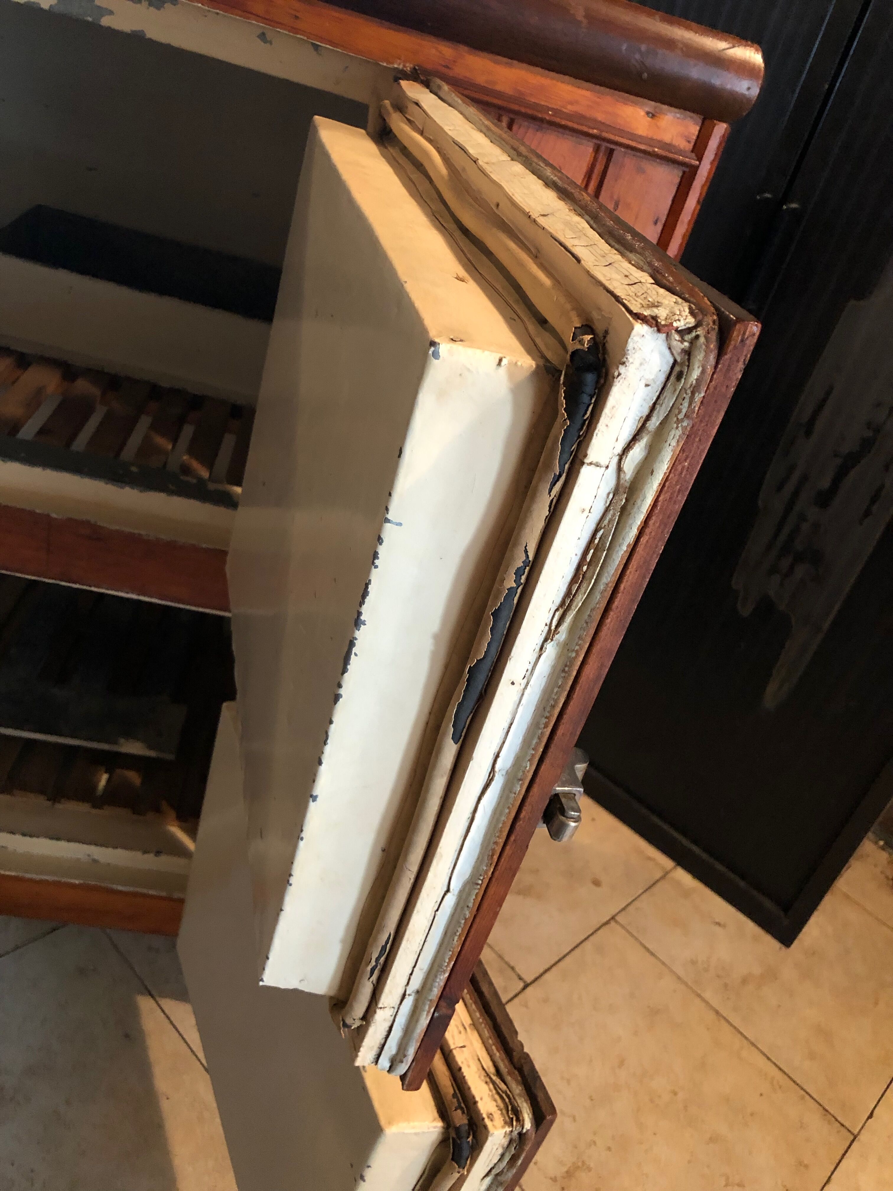 Vintage wooden fridge cabinet
