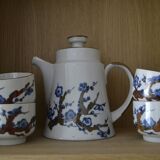 Théière et ses tasses à thé en grès à motif japonisant