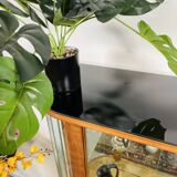 Art deco standing display case with glass slats
