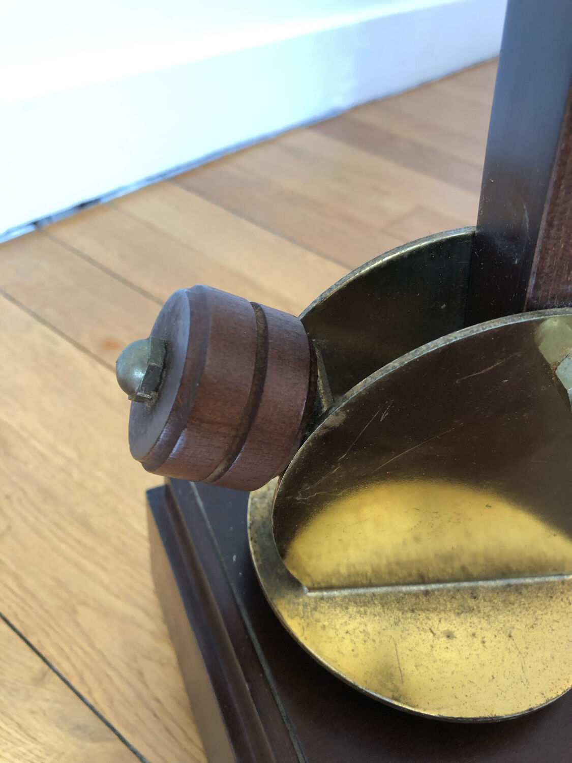 Wooden arc floor lamp circa 1970