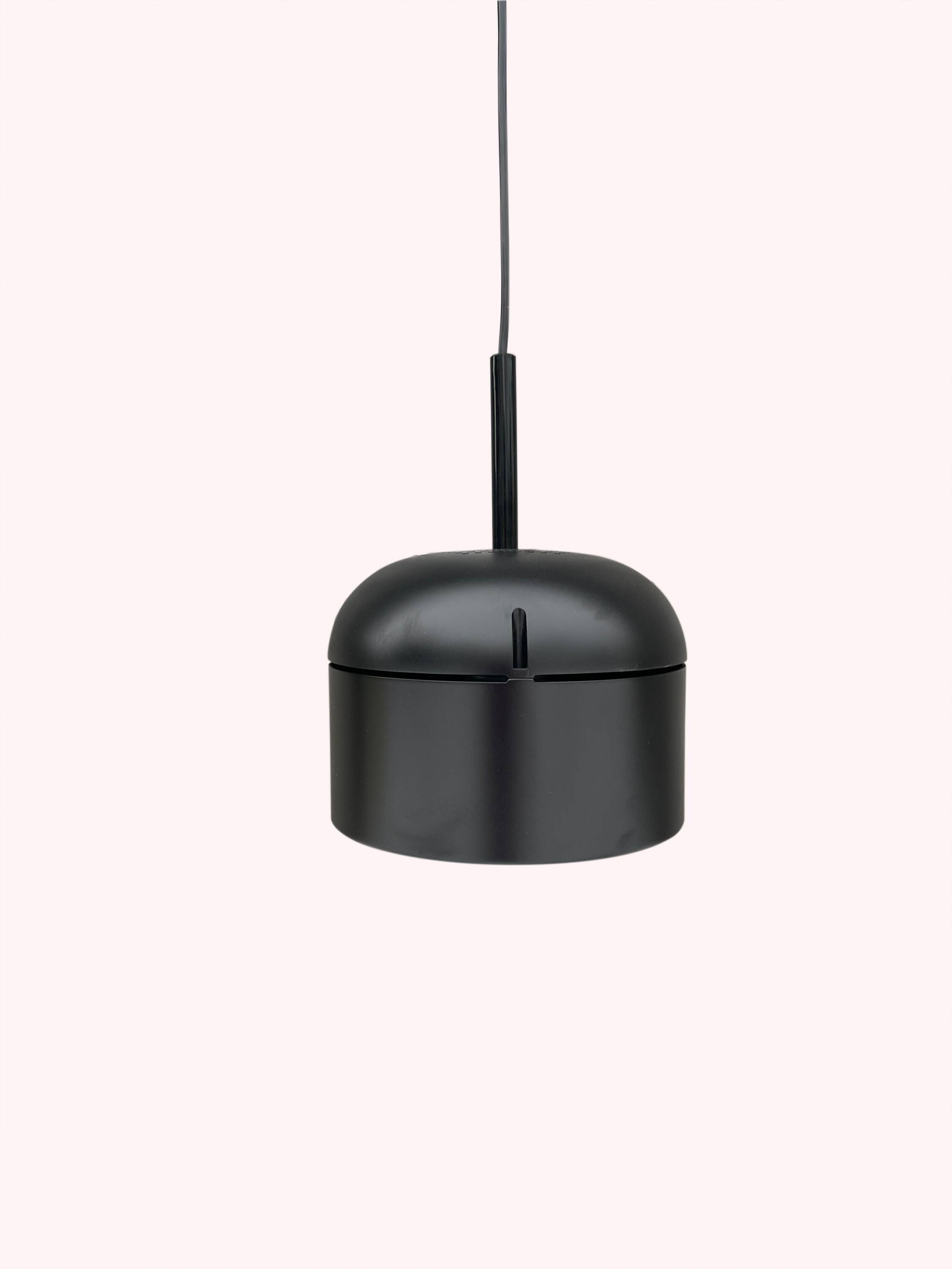 Black pendant lamp designed by Arnold Berges for Staff Leuchten, 1970.